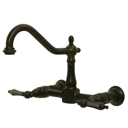 HERITAGE KS1245AL 2-Handle 8-Inch Wall Mount Kitchen Faucet KS1245AL